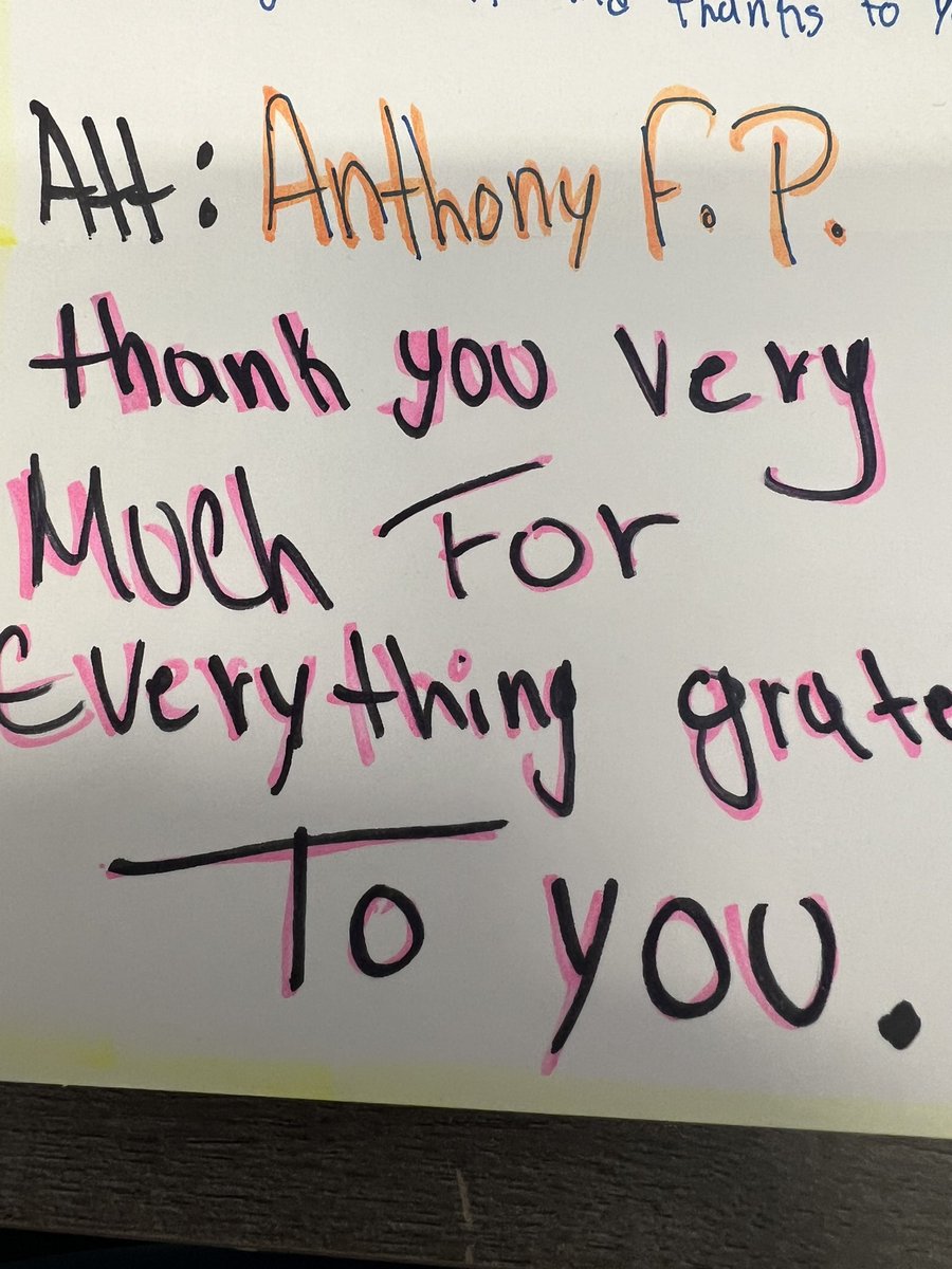 EricHamilton124's tweet photo. It’s notes like this from an ELL student who is now back on track to graduate and has started the college application process that fills my cup! https://t.co/RH2R0i0175