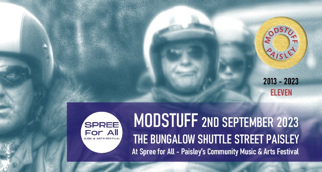 LNPPromotions's tweet photo. Might announce ModStuff lineup next Monday, would that be alright?
This year as part of Spree for All, Paisley’s Community Music and Arts Festival, taking place this year from Thursday 31st August to Sunday 3rd September.
#spreeforall
#paisley https://t.co/dXGMseyJ3v