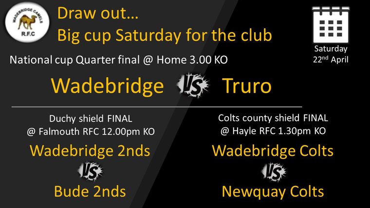 wadebridge (@camelsrfc) on Twitter photo " it promises to be a huge weekend of rugby for the club!" #Pitchero <a href="/maxshearwater/">Adrian Langdon</a> <a href="/camelsRFC/">wadebridge</a> <a href="/swsportsnews/">South West Sports News</a> <a href="/pastitref/">CornwallRugbyRefs</a> <a href="/Cornwallrugby/">Cornwall RFU 〓〓</a>
<a href="/ruckinred/">Bill Hooper 〓〓 🇫🇷 🇪🇺 🇺🇦🏉</a>
pitchero.com/clubs/wadebrid… " it promises to be a huge weekend of rugby for the club!" #Pitchero <a href="/maxshearwater/">Adrian Langdon</a> <a href="/camelsRFC/">wadebridge</a> <a href="/swsportsnews/">South West Sports News</a> <a href="/pastitref/">CornwallRugbyRefs</a> <a href="/Cornwallrugby/">Cornwall RFU 〓〓</a>
<a href="/ruckinred/">Bill Hooper 〓〓 🇫🇷 🇪🇺 🇺🇦🏉</a>
pitchero.com/clubs/wadebrid…