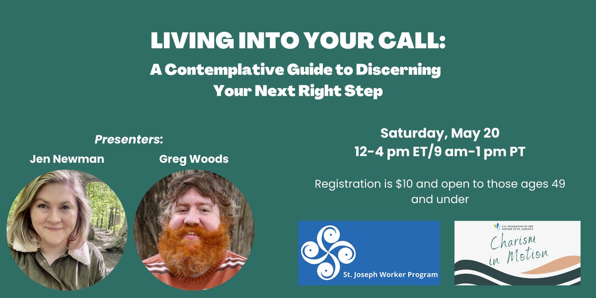 Are you at a crossroads and trying to figure out your next  steps? Want to know how to better use your gifts? Are you between the ages of 21-49?

Join us Saturday, May 20 for a retreat day on discerning your next right steps!

Register here: eventbrite.com/e/living-into-…