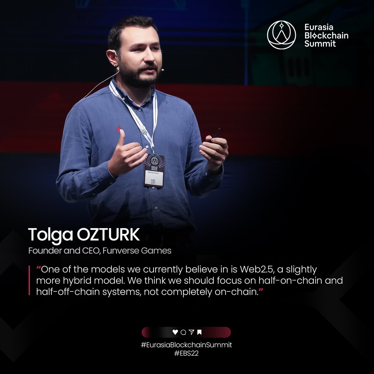 BlokchainSummit's tweet photo. Tolga Ozturk, Founder and Ceo of Funverse Games, shared his valuable thoughts with us on the second day of #EBS22 !
#EurasiaBlockchainSummit #blockchain #metaverse #crypto https://t.co/ZLb34RCGE0