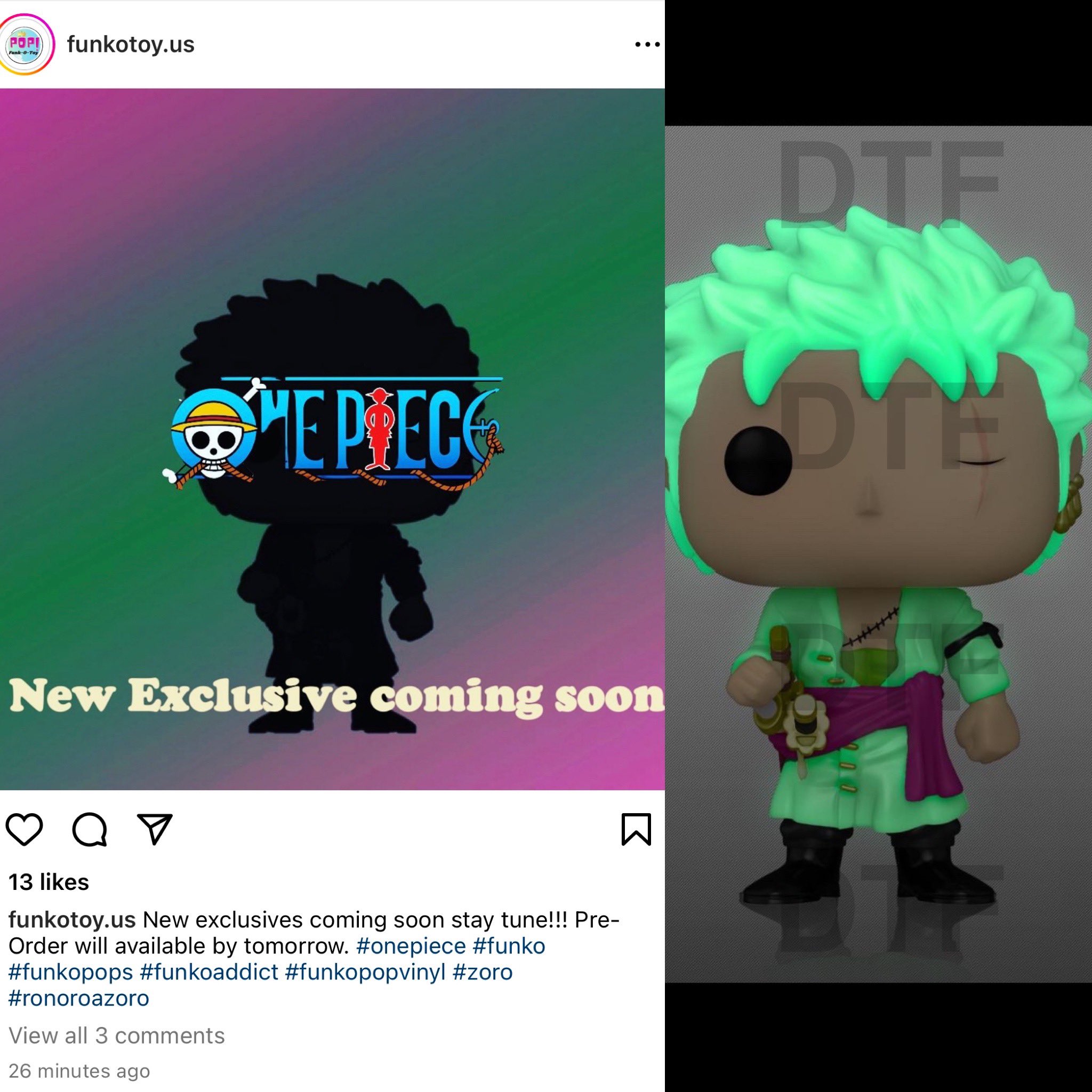 Buy Pop! Roronoa Zoro (Glow) at Funko.