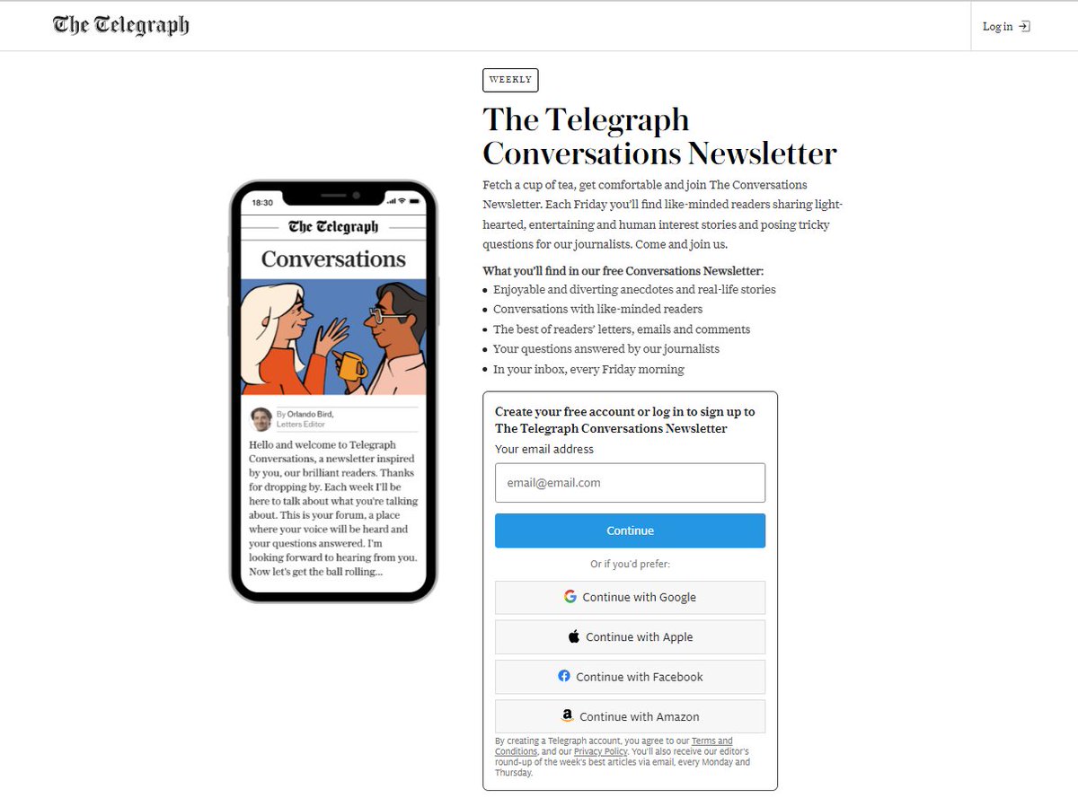 viafoura's tweet photo. @TheTelegraph has a new newsletter inspired entirely by commenters! 

What an ingenious way for readers to inspire interesting content with their light-hearted, entertaining, and human interest stories! 

See it : 
https://t.co/NKpTdfkv61

#thetelegraph #publishers #newsletter https://t.co/CdjYZZy9E0
