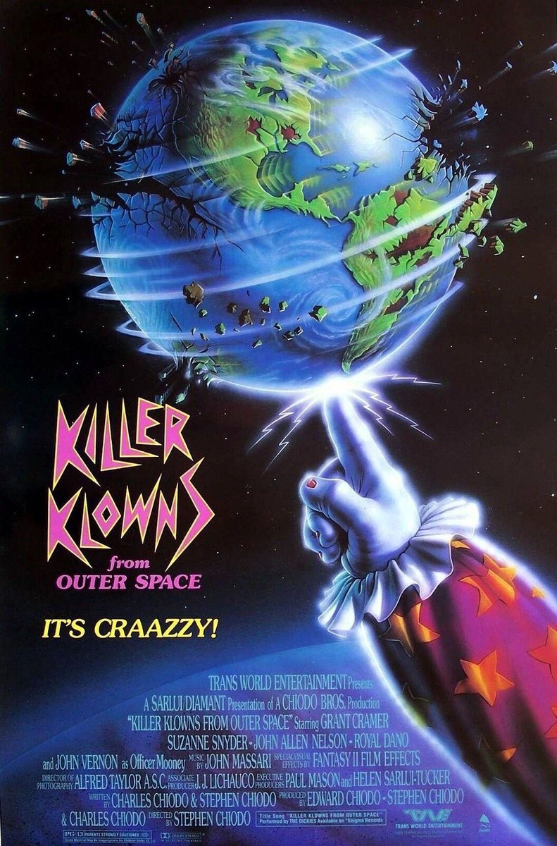 EugWSerra's tweet photo. On May 27, 1988, Killer Klowns from Outer Space invaded the Earth! #KillerKlownsfromOuterSpace #ChiodoBrothers #GrantCramer #SuzanneSnyder #JohnAllenNelson #JohnVernon #PeterLicassi #MichaelSSiegel #CharlesChiodo #EdwardChiodo
#StephenChiodo https://t.co/Mn8X1c0jBg
