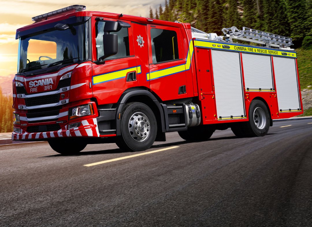 Unleashing the Power: Cumbria Fire and Rescue Service's state-of-the-art Emergency One fire engine ready to tackle any challenge 🚒