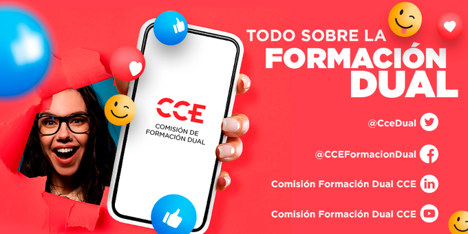 Conoce todos los beneficios de la #FormaciónDual en nuestros canales de comunicación. ¡Síguenos!  
🔴Web: cceformaciondual.com.mx 
🔴Twitter: x.com/CceDual
🔴Facebook: facebook.com/CCEFormacionDu…
🔴LinkedIn: bit.ly/3RcSEYj 
🔴Youtube: bit.ly/3TFhQs3