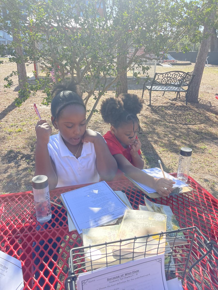 On nice days we use the outdoor classroom to read and do text dependent questions <a href="/Dunbar_Magnet/">Dunbar Elem Magnet</a>