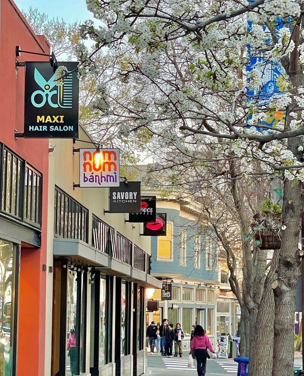 Telegraph, where you can have your morning coffee at Romeo’s, get a haircut at Maxi’s , find your next favorite book at @moesbooks ... and of course stay for the biggest, freshest bánh mi at Nom Nom Banh Mi! 

That’s just on one block! So much to explore on #Telegraphberkeley