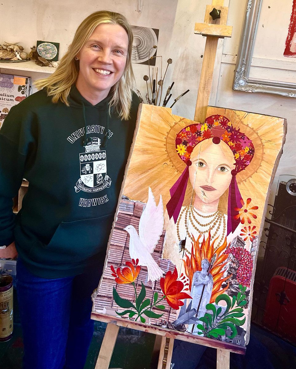 Amazing finished painting by my student Alexa Bartra  #ukraine #ukraniangirl #ukraine🇺🇦 #oil painting #war #peace