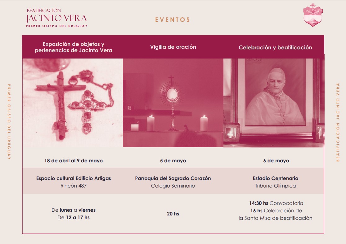 Cada vez falta menos para la #BeatificaciónDeJacintoVera 🙌 ¿Ya viste la agenda de actividades de cara al 6 de mayo? 🗓 ¡Agendá las fechas y sumate! ⬇ #JacintoVera