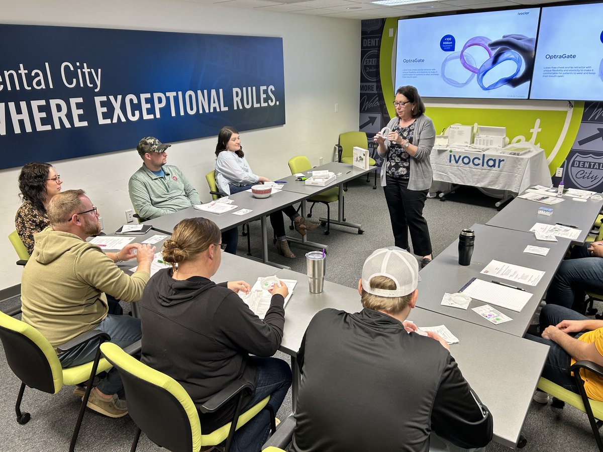 DentalCityInc's tweet photo. Day 2 of Dental City's Week of Learning is off to an exciting start with @ivoclar! 📝

They're sharing restorative product insights with our account managers, enhancing their knowledge to offer better solutions to customers.

#dentalcity #ivoclar #WeekofLearning https://t.co/IeFuZhkz07