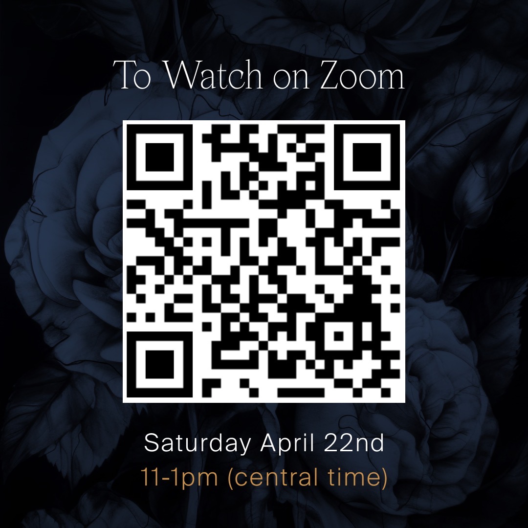 Invite to come to the celebration memorial of my dad. To watch online here's the QR code. Saturday 11am (central time). Thank you again! Love - Speech
