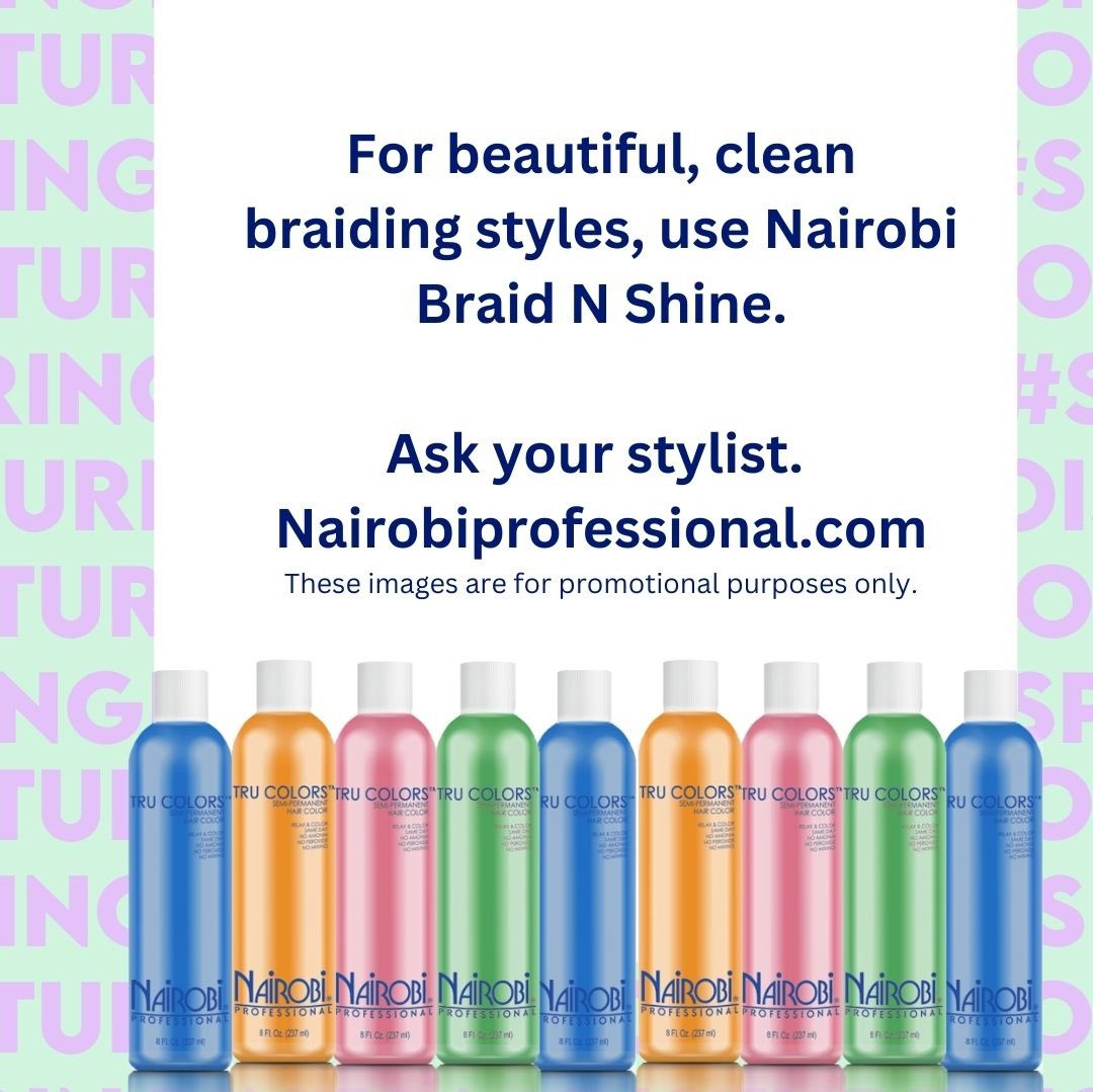 NairobiHair's tweet image. Nairobi’s Braid N Shine work wonders with braids
#Nairobi #haircare #protectivehairstyle #BlackGirlMagic #haircare #hairstyles #healthyhair #braids #hairmagic #hairproducts #hairproblem #hairproductreview #hairproductsthatwork #shophere #blackown #blackbusinesses