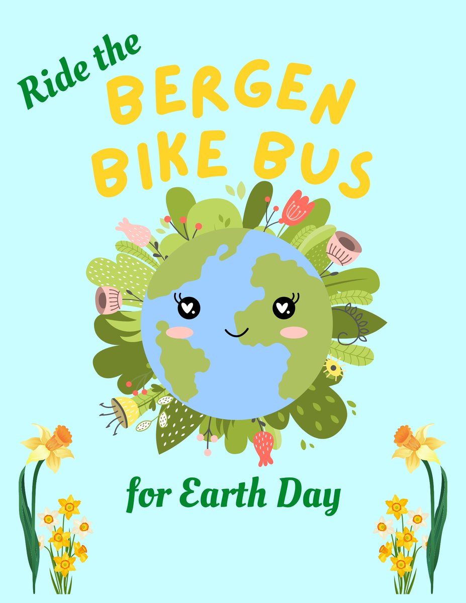 BergenBikeBus's tweet photo. One of our favorite times of the year is here: it's #EarthDayWeek!  And the #BergenBikeBus is back tomorrow, bright &amp; early to celebrate #ClimateAction &amp; #Sustainable mobility. Hope you join us!

#BikeBusForEarthDay - let's roll! ✨🚲 https://t.co/6SkgSUWYn8