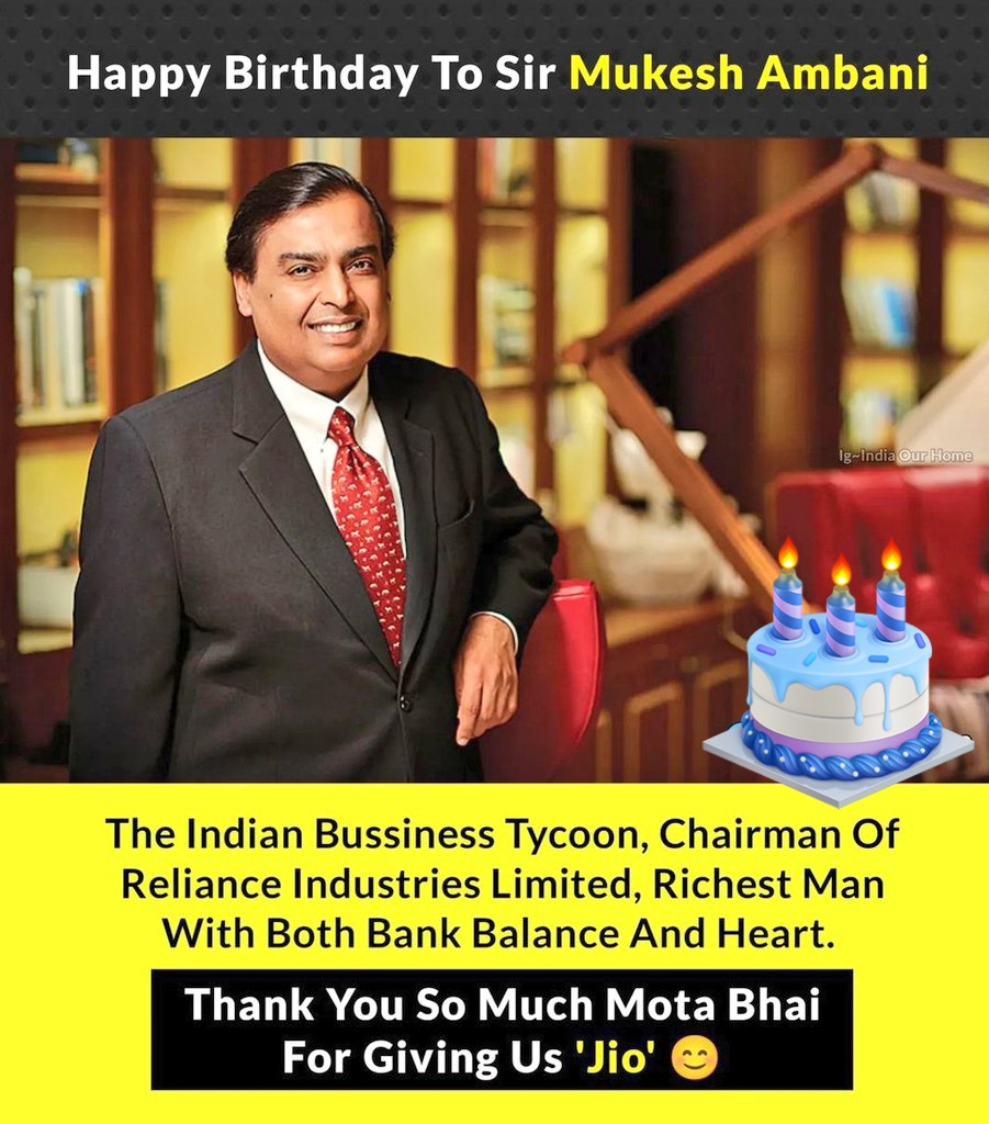 Happy birthday Mukesh ambani Ji 