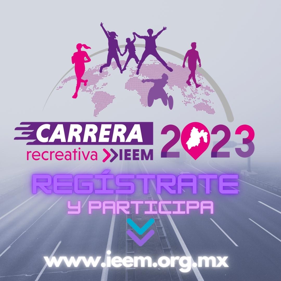 El <a href="/IEEM_MX/">IEEM</a>  te invita a participar en la Carrera Recreativa 2023 "Mexiquenses en la entidad y el mundo: la participación nos acerca".🏃‍♀️🏃‍♂️
Regístrate 👩‍💻 en: 📝ieem.org.mx/carrera2023/in…