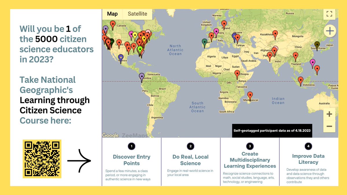 brittney_beck's tweet photo. We've set a goal to prepare 5000 global citizen science educators this year with @NatGeo's new course, Learning through Citizen Science. 

Will you be 1 of 5000? 🌎💛

Learn more and register here: https://t.co/fbAQ3ETsG6 https://t.co/l6G0SMyE4h