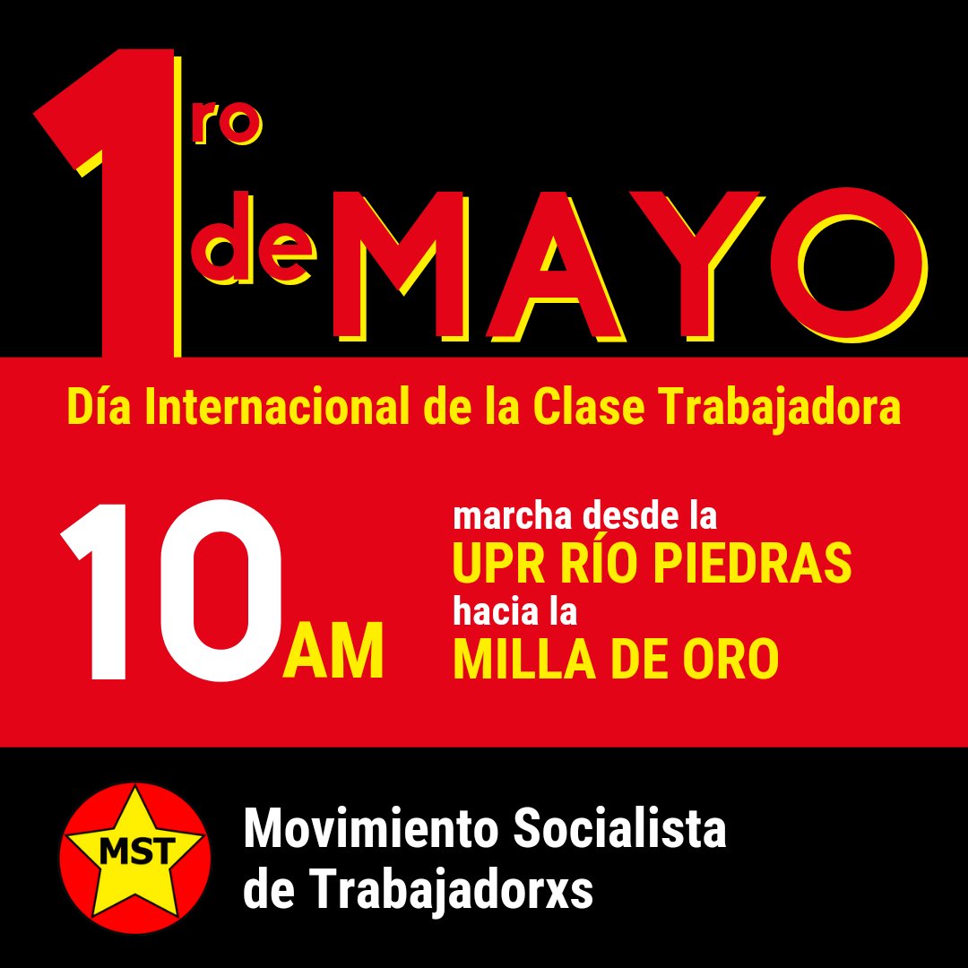 Este 1ro de mayo, Día Internacional de la Clase Trabajadora, nos vemos en la calle. Marcharemos juntos a otros sectores a las 10am desde el Departamento del Trabajo hacia la Milla de Oro. 

¡Que la crisis la paguen los ricos!