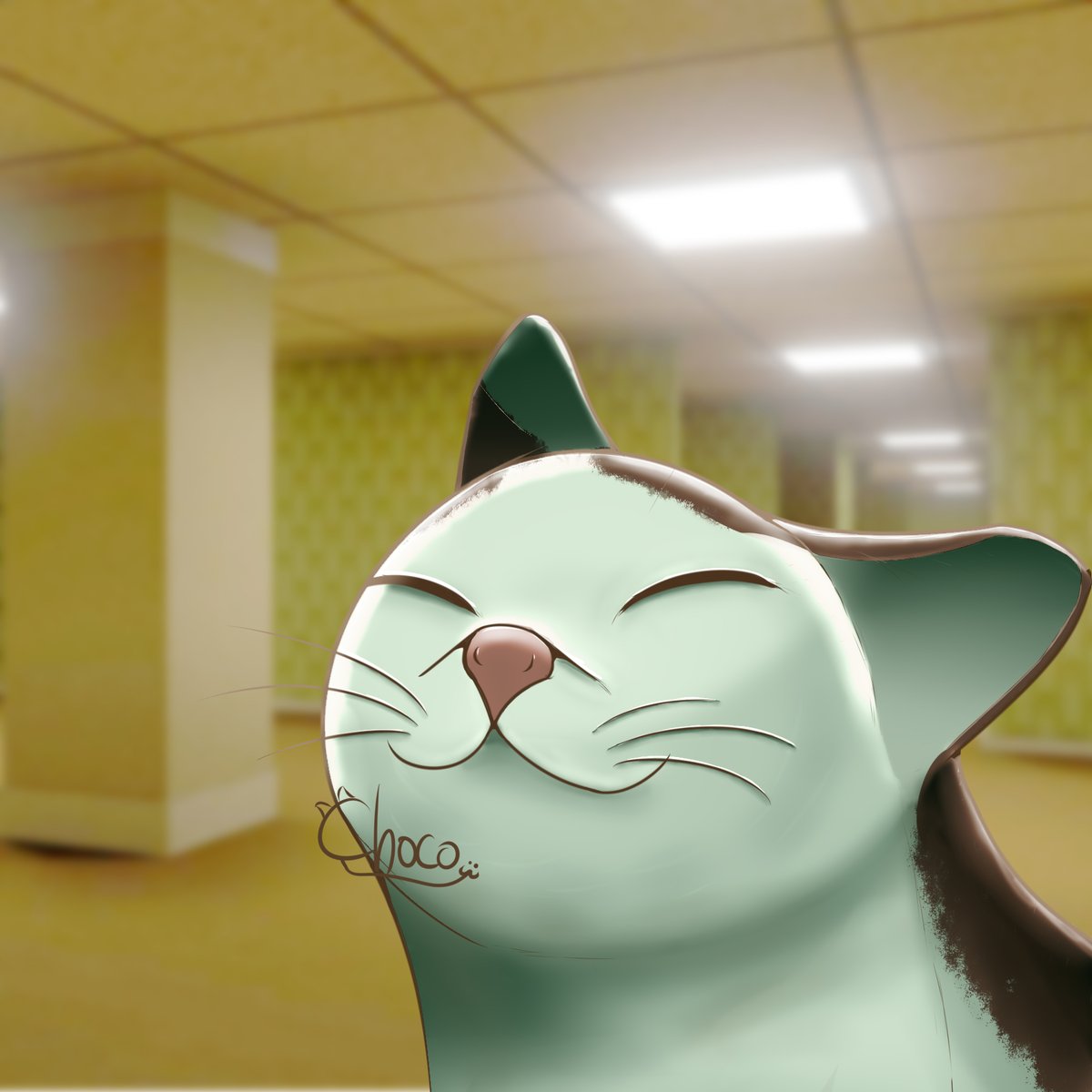 Choko_Rev's tweet photo. Mishu is already gone...
HE'S IN THE GODDAMN BACKROOMS!!
Request by @ChocolandOOC
#backrooms #smugcat #cats #art https://t.co/D5Yu86uhZb