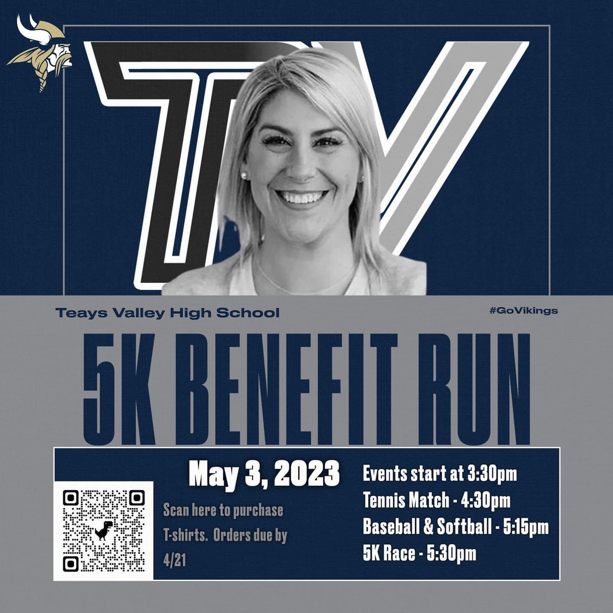 TV_Vikes's tweet photo. Mark your calendars to support TVHS teacher Sara Bennett &amp; her family. All money raised will support Mrs. Bennett, who has been battling a medical condition. Viking Nation - lets pack the Viking athletics complexes to support our Viking athletes &amp; a Viking family in need! 💙💛 https://t.co/JeVWddpl1B