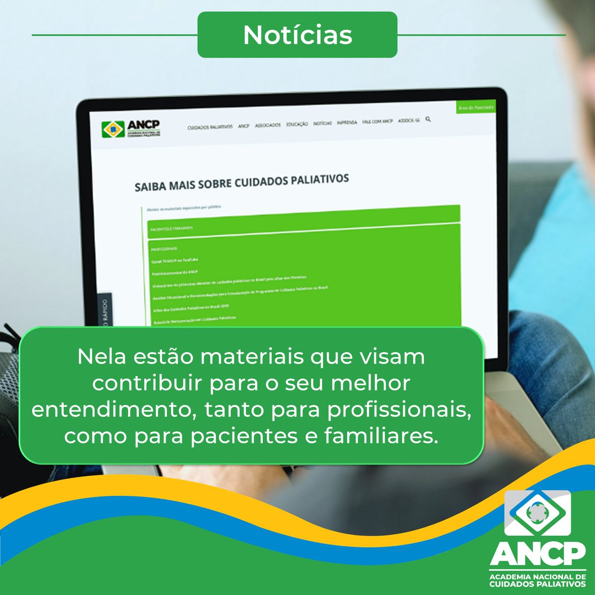 ancpaliativos's tweet photo. Deseja saber mais sobre #CuidadosPaliativos?
Acesse no site da #ANCPaliativos a página "Saiba mais sobre Cuidados Paliativos": https://t.co/hcNR3DrhyC
#PalliativeCare #Saude #ProfissionaisDeSaude #EquipeMultidisciplinar #Paliativo23 #IS2ANCP https://t.co/owaKWuatEu