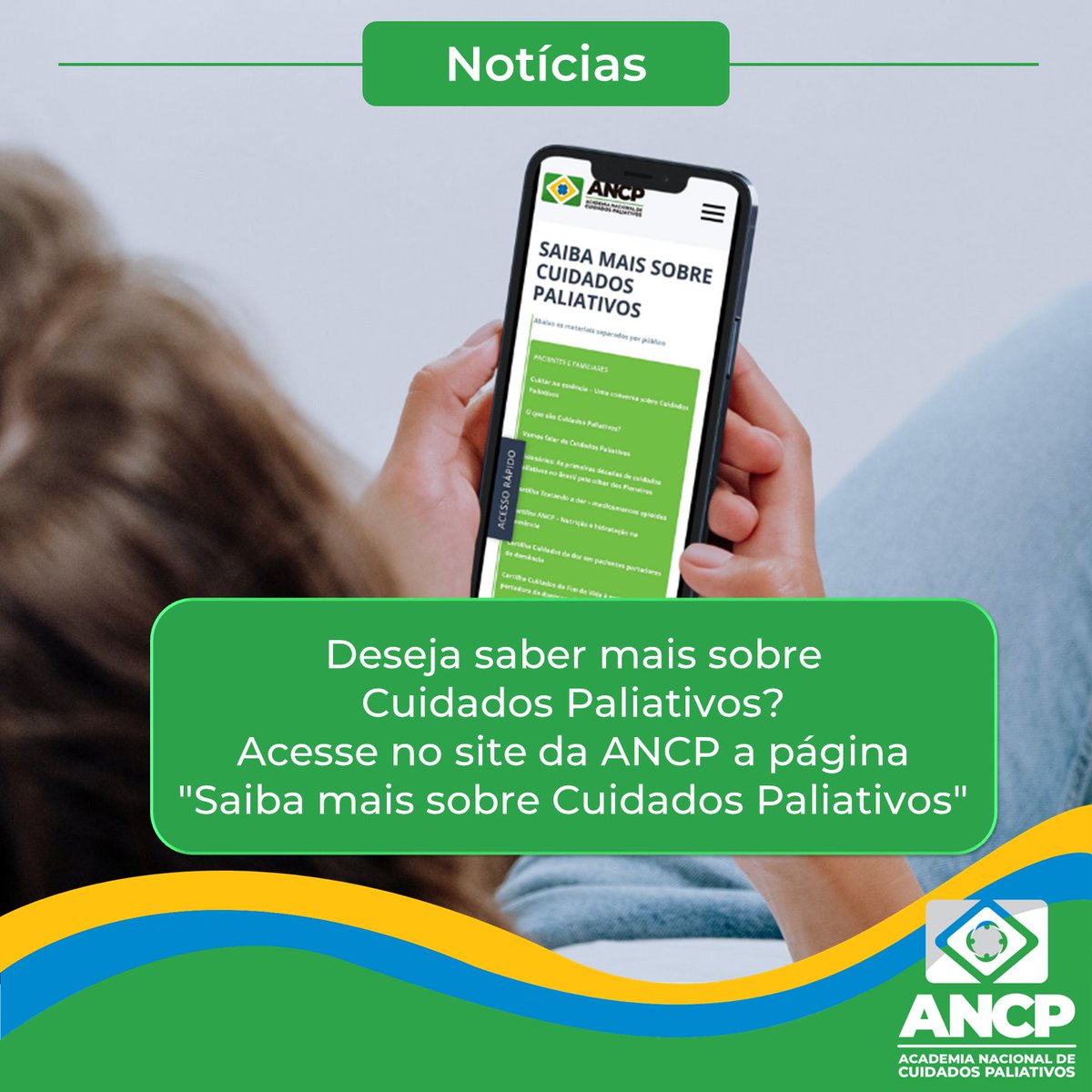ancpaliativos's tweet photo. Deseja saber mais sobre #CuidadosPaliativos?
Acesse no site da #ANCPaliativos a página "Saiba mais sobre Cuidados Paliativos": https://t.co/hcNR3DrhyC
#PalliativeCare #Saude #ProfissionaisDeSaude #EquipeMultidisciplinar #Paliativo23 #IS2ANCP https://t.co/owaKWuatEu
