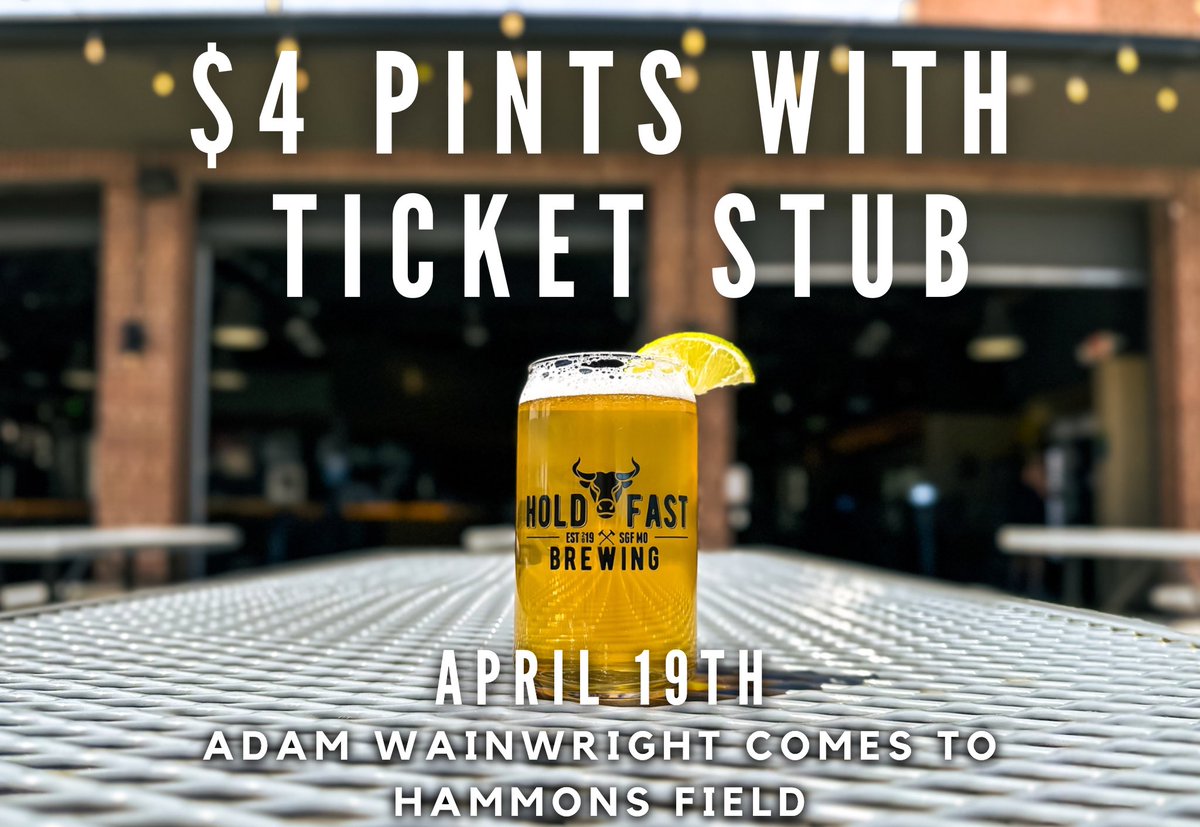 We heard our neighbors across the street, Springfield Cardinals, have a special guest tomorrow! Bring your ticket stub in tomorrow from the game and get $4 pints on us! 

Who doesn’t love a good beer on a nice patio after a baseball game? 🍻⚾️🔥