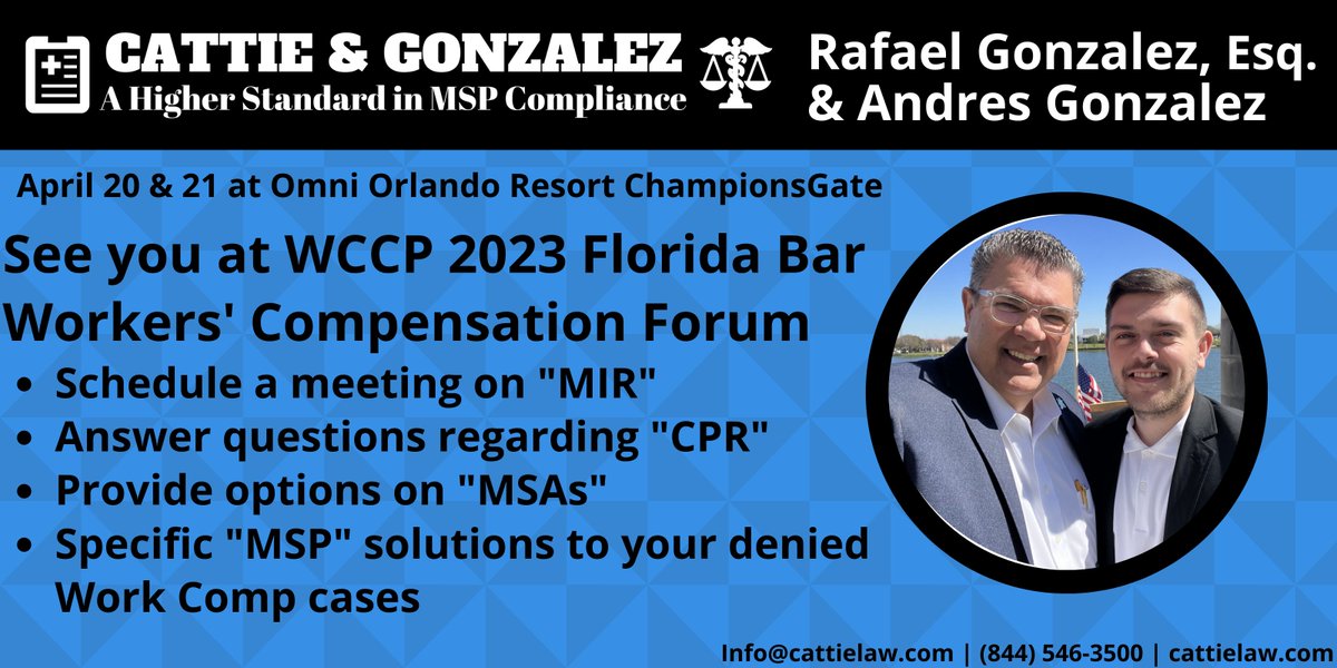 CattieGonzalez's tweet photo. @GonzalezRafael and @Andres_Gonz3 will be attending #WCCP #WCForum this Thursday and Friday! Be on the lookout for them walking around or at the #CattieGonzalezPLLC table! https://t.co/dp6kMkl6cA