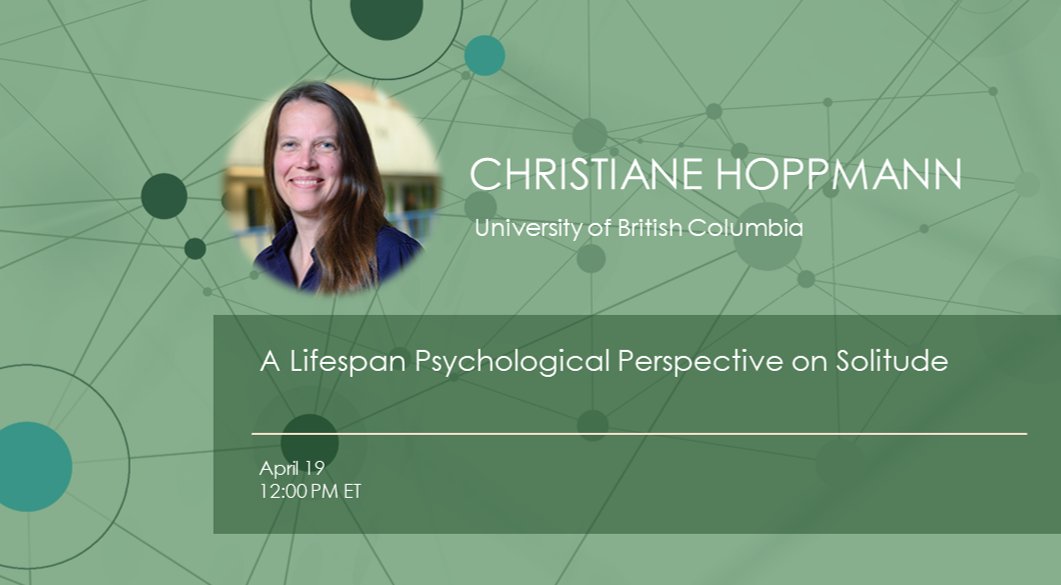 Join us this Wed (April 19) for @CornellCIDSSeminar Series talk by Christiane Hoppmann (University of British Columbia) on "A Lifespan Psychological Perspective on Solitude" <a href="/CornellCHE/">Cornell Human Ecology</a> <a href="/CornellPsychDpt/">Cornell Psychology</a> Register here: cornell.zoom.us/meeting/regist…