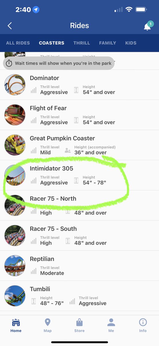 KDFanatics75's tweet photo. 🚨Breaking News🚨
Yet more evidence that Intimidator 305 will be opening very soon and possible this weekend! I305 was not showing on the ride wait times in the app last week, today we noticed it’s back on there!
#Intimidator305 #I305 #ReopeningSoon #KDFanatics #KingsDominion https://t.co/LQPmKKzbIm