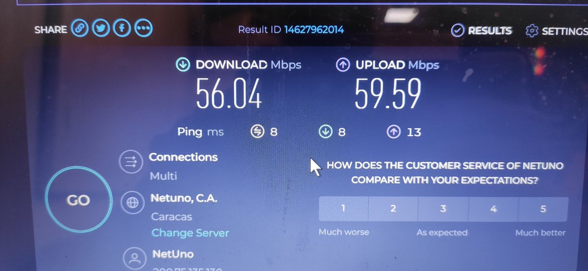 La velocidad del internet, bastante buena para los estándares de Venezuela.