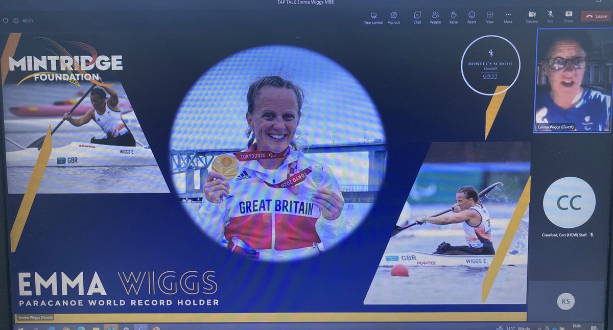 MintridgeFDN's tweet photo. “Sometimes the journey to the outcome is the most important part of your journey.”🥇🥈🌟

@emwiggsy shared her incredible story and life lessons during our presentation and Q&amp;A with the @HowellsSchool TAP students. 

#RoleModel #Inspire #TeamMintridge #Paracanoe #Setbacks #Goals https://t.co/4zG8uq57vT