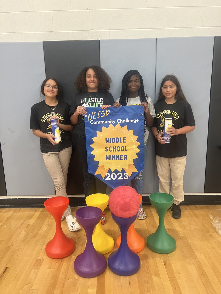 CoachVallin's tweet photo. Thank you to all of the faculty and staff at Krueger! you accepted the community challenge and we won. Our kiddos cannot wait to use the equipment provided by @NeisdPE_Health. #FitFalcons @PRINCIPALRUBIO @etrevi12 @KMSFamilyKMS @KMSAcademics https://t.co/KVPy1MVjhO