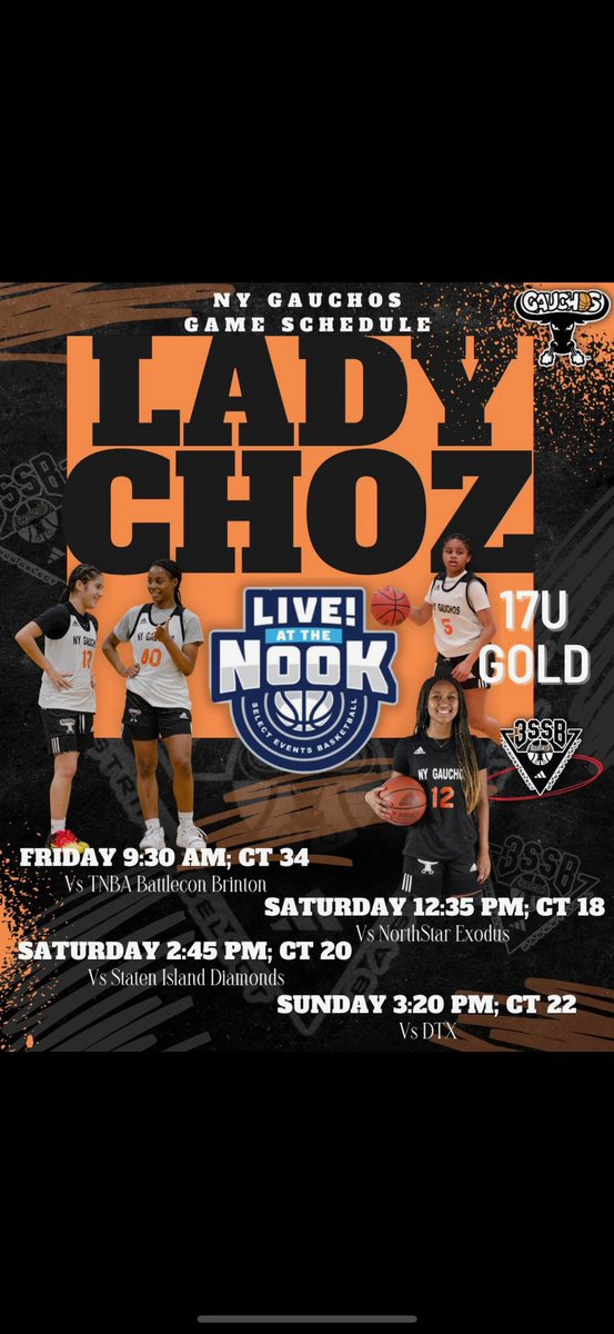 Coaches.. here’s my schedule for this weekends tournament Live! At The Nook. Ready to show out! 🖤🧡
<a href="/CUCoachTy/">Tyler Cordell 🦁</a> <a href="/Coachsearp/">Shavon Earp</a>  <a href="/ladychoz/">Lady Choz</a>