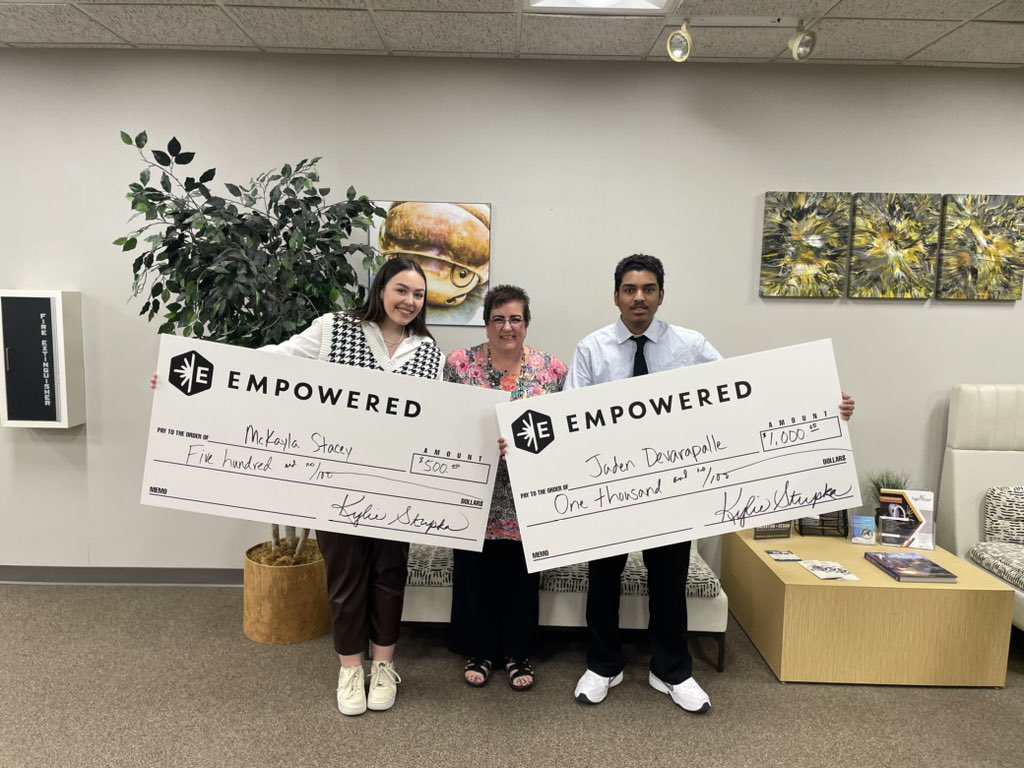 So proud of McKayla (3rd place, $500) &amp; Jaden (2nd place, $1,000)—two different presentation rooms!!  Way to go!!