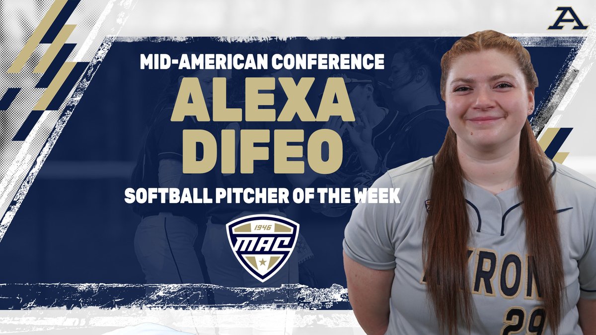 👏 Congrats to <a href="/ZipsSB/">Akron Zips Softball</a> Alexa DiFeo on being named the <a href="/MACSports/">MACtion</a> Softball Pitcher of the Week

#GoZips | <a href="/ZipsSB/">Akron Zips Softball</a> 🦘

Release 👉 gozips.com/news/2023/4/18…