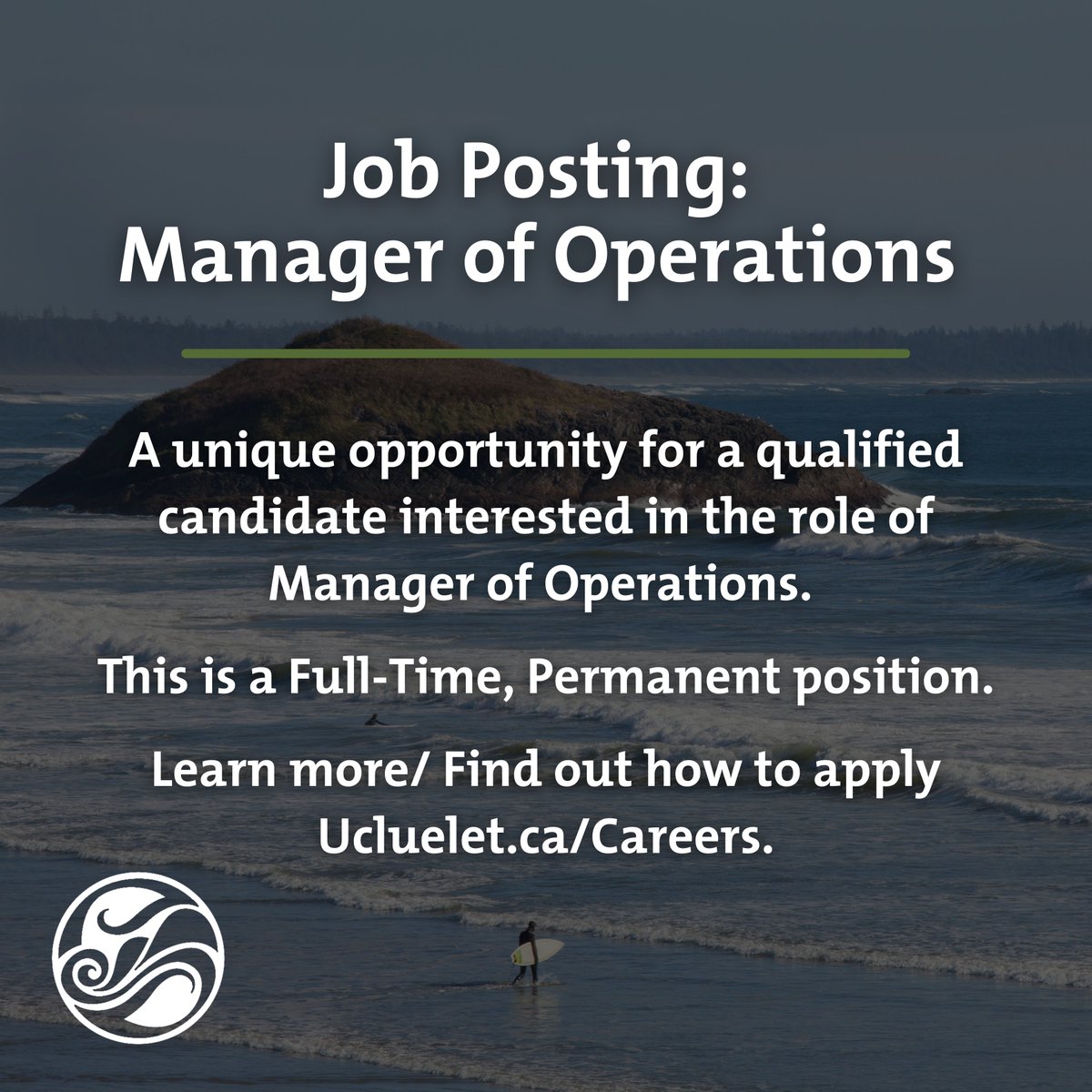 Are you looking for a change of pace? A slow- stress free lifestyle in a pacific paradise? Apply today and start your career with the District of Ucluelet. Ucluelet.ca/Careers #Hiring #BCJobs #Careers #Ucluelet