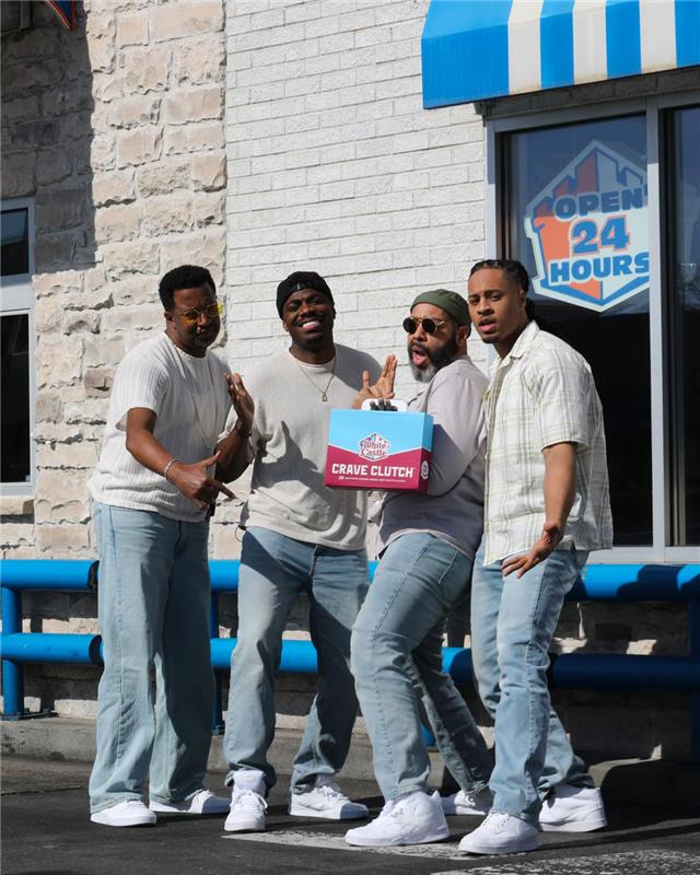 The10Sacks's tweet photo. The boys are back in town, and we’re grabbing a Crave Clutch while we’re here! Check out our new Single, “The Crave Clutch Shuffle” with the link in our bio! https://t.co/fcKOGsEui0