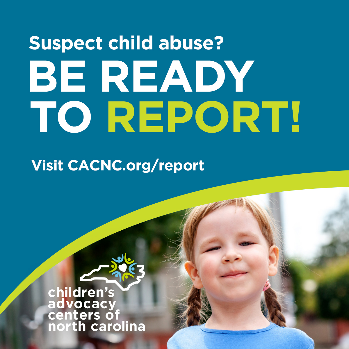 All you have to do to report suspected child abuse in North Carolina is call your sheriff's office and Department of Social Services. Learn more at our website! #HopeInAction CACNC.org/report