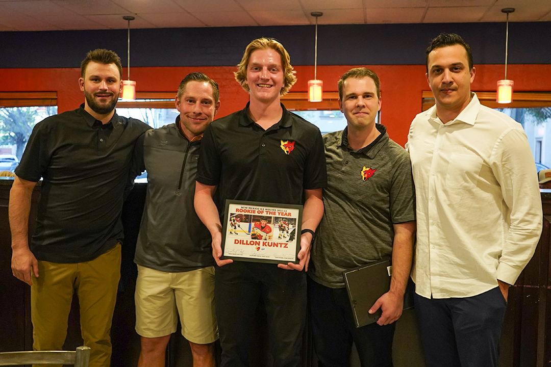 NMIceWolves's tweet photo. Our next award is Rookie of the Year. Congrats to defensemen Dillon Kuntz on winning this years award! https://t.co/yIJvtDHxmD
