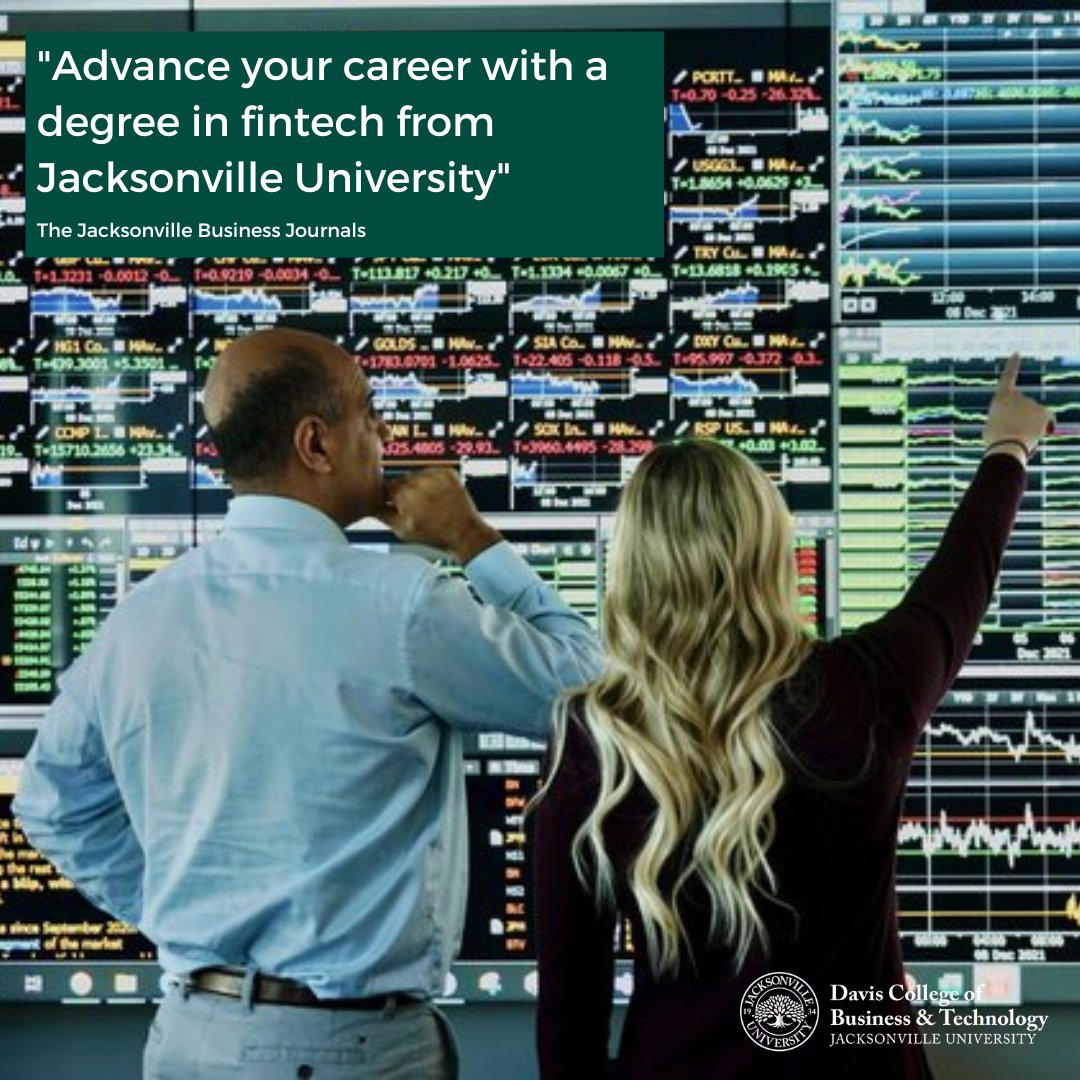 JU Davis College of Business & Technology (@jubusiness) on Twitter photo To supply talent to the rapidly growing field, <a href="/JacksonvilleU/">Jacksonville University</a> launched the city’s first fintech program, designed to train students for fintech careers.
--
To read more about JU's fintech Program, click the link below!
fal.cn/3xvLb
#JUBusinessandTechnology To supply talent to the rapidly growing field, <a href="/JacksonvilleU/">Jacksonville University</a> launched the city’s first fintech program, designed to train students for fintech careers.
--
To read more about JU's fintech Program, click the link below!
fal.cn/3xvLb
#JUBusinessandTechnology