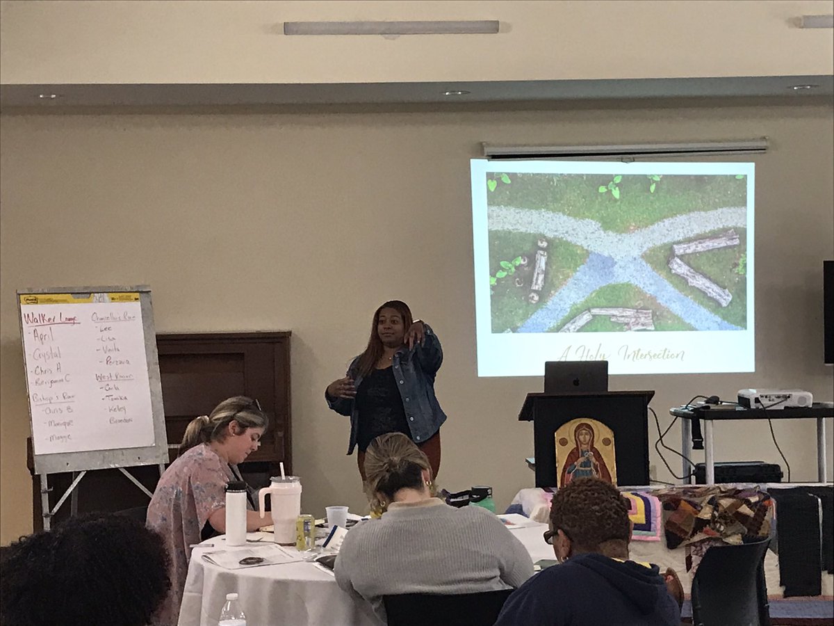 “What might it look like to free ourselves from deciding so we can move to discerning?” Profound to watch the incredibly skillful Psychologist <a href="/drjessicabrown/">Dr. Jessica Young Brown</a> facilitate faithful leaders for <a href="/faithleadership/">Faith & Leadership</a>! amazon.com/Making-Space-W…