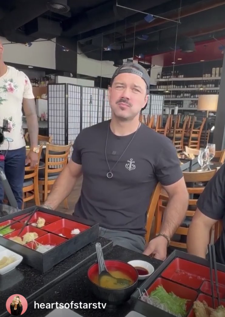 <a href="/jen_silliman/">Jen Silliman</a> i think🤔 <a href="/RyanPaevey/">Ryan Paevey</a> got a super deal two pieces of chicken 🍗 🍗 for one piece of sweet patato 🍠 👍🏼 #ShikuSushiLaJolla Ryan I’m gonna shop for unicorn oil next time at the grocery store🦄haha!Can’t wait to watch <a href="/heartsofstarstv/">Hearts of Stars</a> part 2 this Saturday <a href="/watchreveel/">Reveel</a>