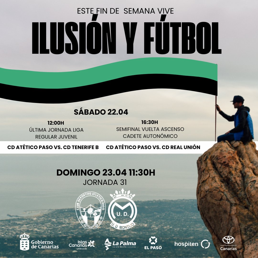 AtleticoPaso's tweet photo. Vivamos juntos uno de los momentos más ilusionantes de nuestra historia 💚🖤

✨Por todo lo que hemos conseguido y por lo que queda por luchar.

➡️Recuerda que para la jornada 31 tenemos promoción, que puedes consultar en la publicación fijada en nuestro perfil.

#cdatléticopaso https://t.co/lVuyKvg2na