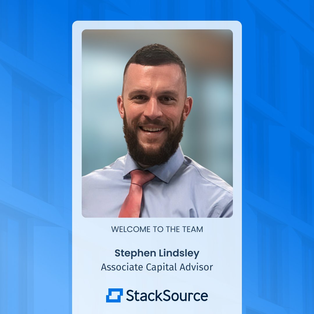 StackSource's tweet image. We&apos;re excited to welcome Stephen Lindsley as our latest Associate Capital Advisor, based in San Francisco, California. With experience as a &quot;big box&quot; banker, Stephen is dedicated to solving credit and capital needs for clients at StackSource.

#StackSource #Welcome #SanFrancisco