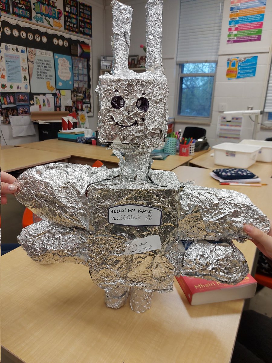Check out these robots! Surface area and volume mastery in grade 7/8! And bonus marks for some great creativity! <a href="/woodheightsps/">Woodland Heights PS</a> <a href="/tvdsbmathk8/">tvdsbmath</a> #middleschoolmath