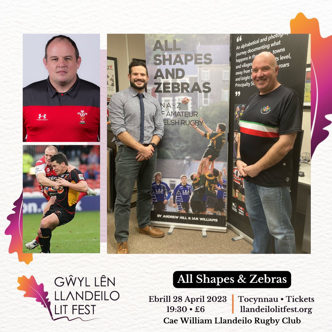 allshapedzebras's tweet photo. Just over a week until the event at @LlandeiloLitFst. If you’d like a pair of complimentary tickets for your rugby club for the event, drop us a DM:

@AmmanUnitedRFC 
@Ammanford_Rugby 
@NantgaredigRFC 
@CarmQuinsRFC 
@CarmAthletic 
@llandoveryrfc 
@Llandybie_RFC 
@YogitsRFC https://t.co/a8wZzj93BV