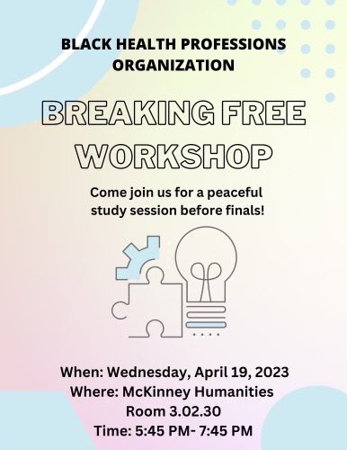 BHPOUTSA's tweet image. BHPO will be having a breaking free workshop along with a study session with this Wednesday! Come out and study with us, hope to see you there!