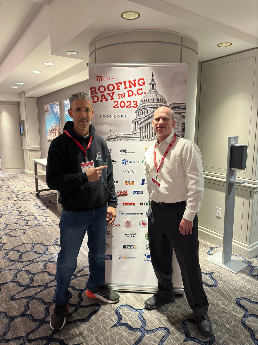 ceo_abraham's tweet photo. A pleasure meeting with Duane Musser, the Vice President, Government Relations of @NRCAnews at the #RoofingDay in D.C. Excited to be part of taking the #roofing world to the next level & sharing why #PitchGauge is the most powerful #roofingsoftware in the roofing industry! https://t.co/dWZTCuAve5