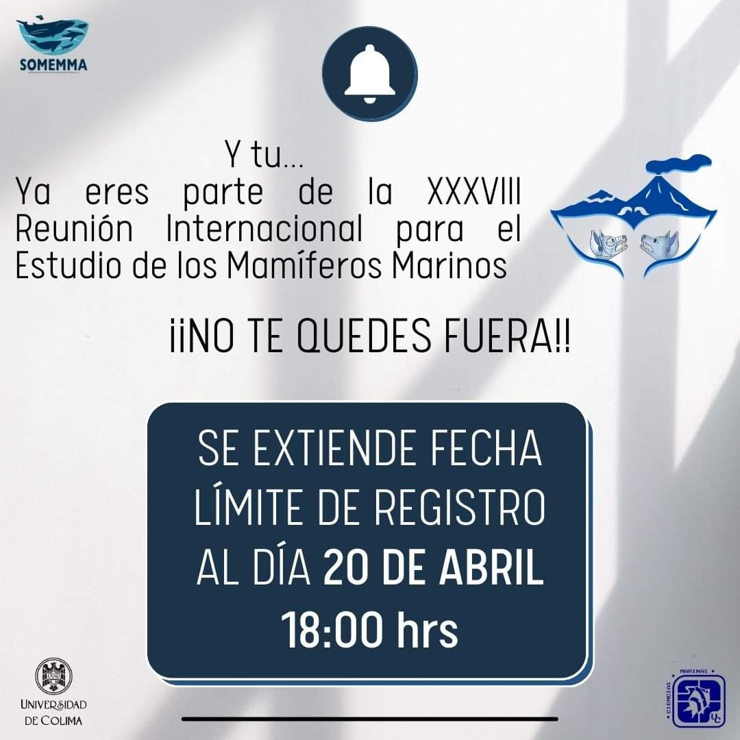 SOMEMMA1's tweet photo. ¡Últimos días para registrarse!
¡No te quedes fuera de la XXXVIII Reunión Internacional de la SOMEMMA! 

Para más información y registrarse, visita nuestra página web: https://t.co/gPja40Y7Sj https://t.co/hoQX8UhVM0